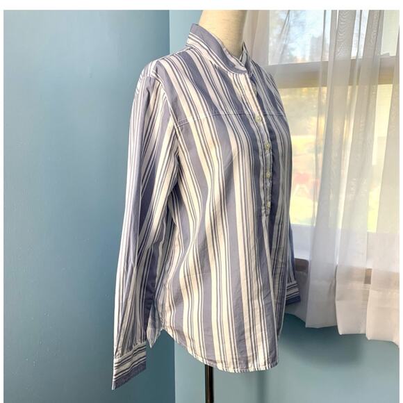 J. Crew Band Collar Cotton Tunic in Mixed Stripes Size 4 - Picture 7 of 9